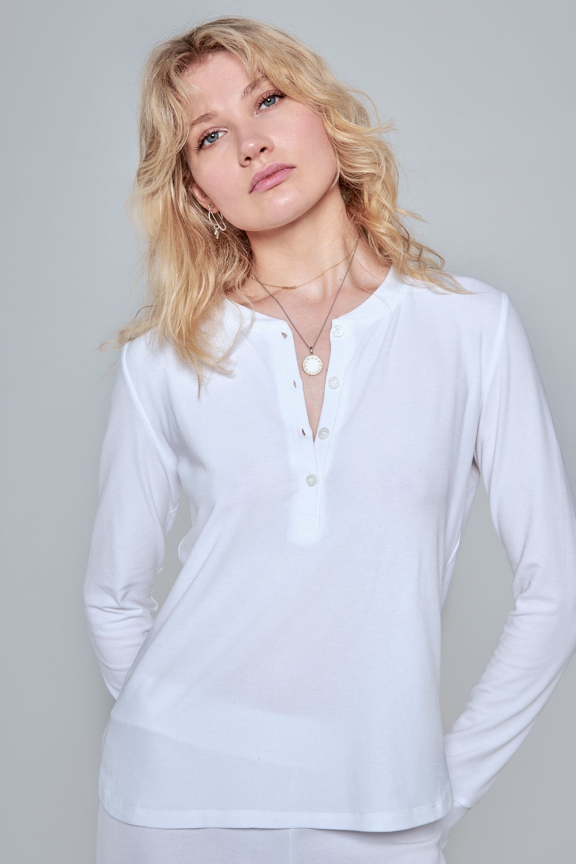 Shirt with buttons rib Modal