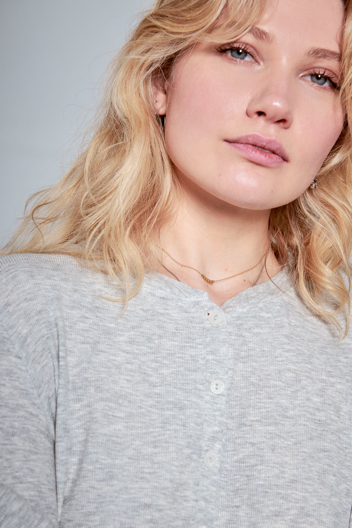 Shirt with buttons rib Modal