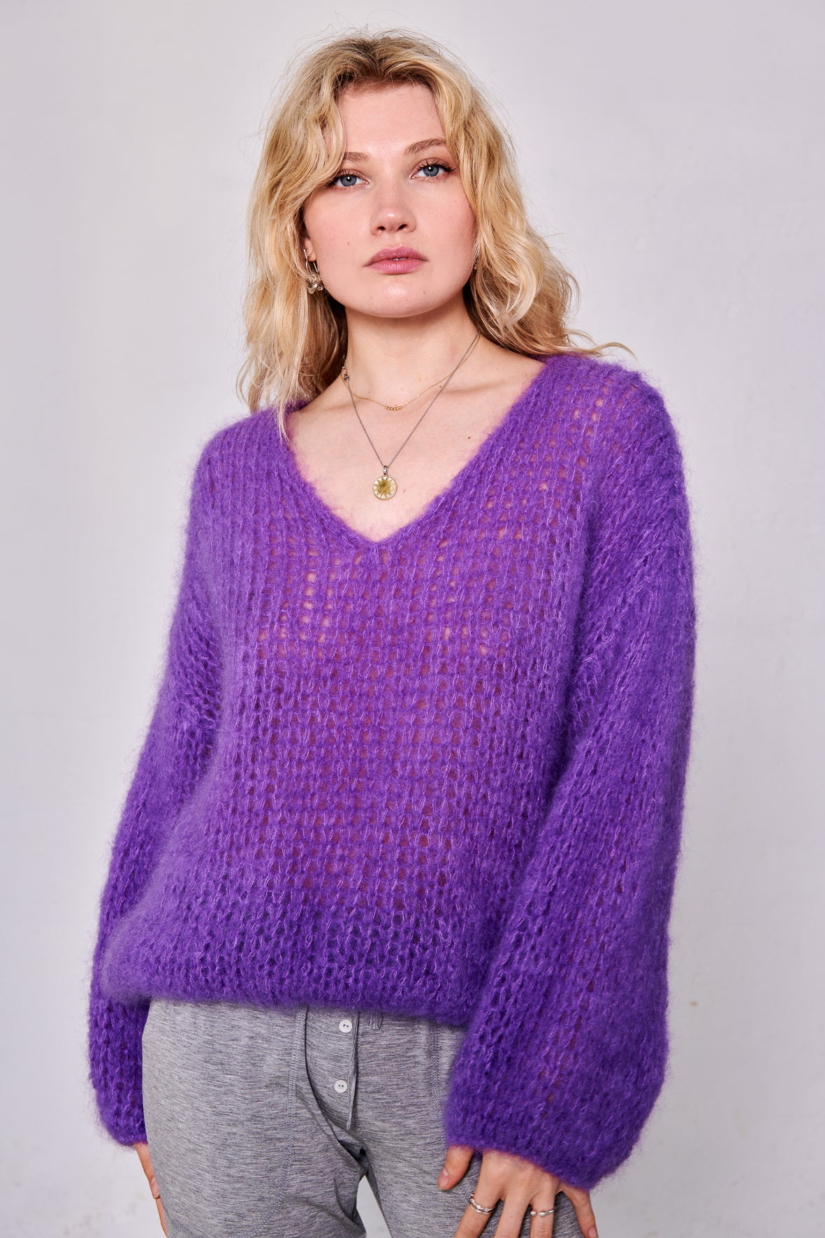 V-neck Jumper Mohair
