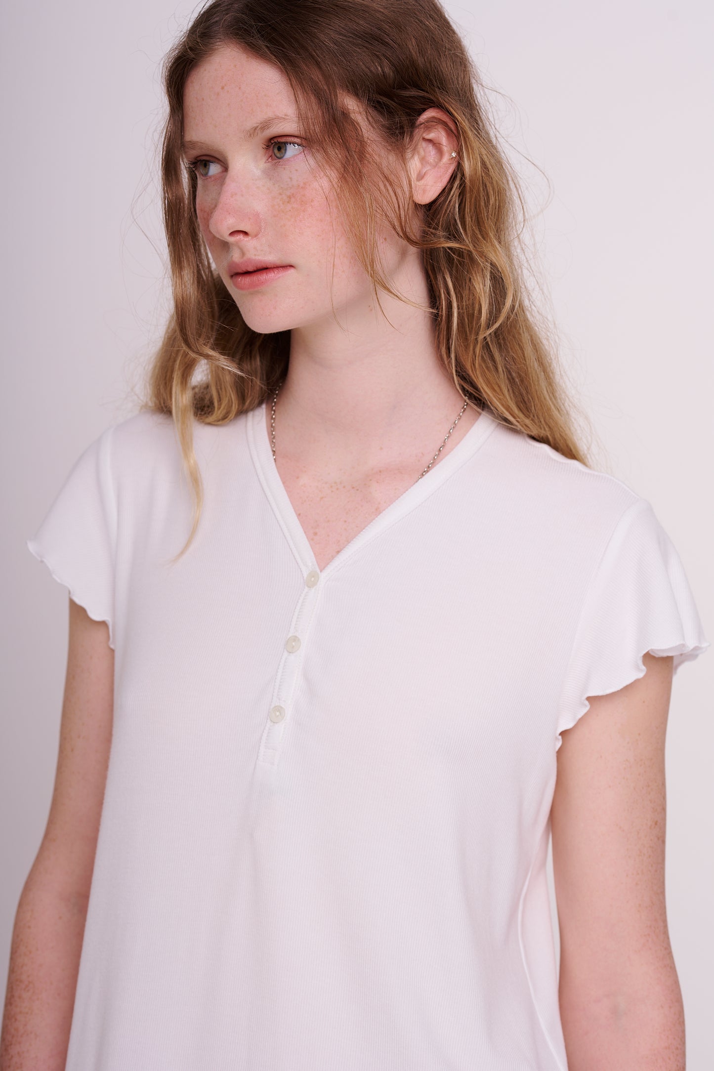 soft rib dress with buttons