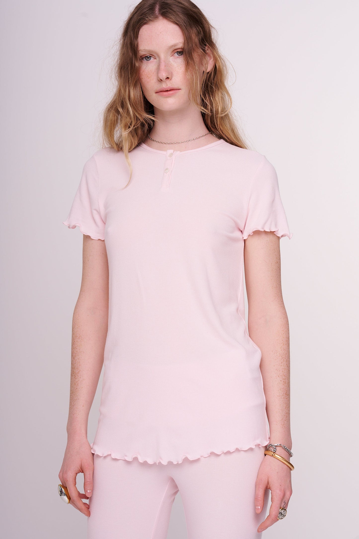 soft rib shirt with buttons