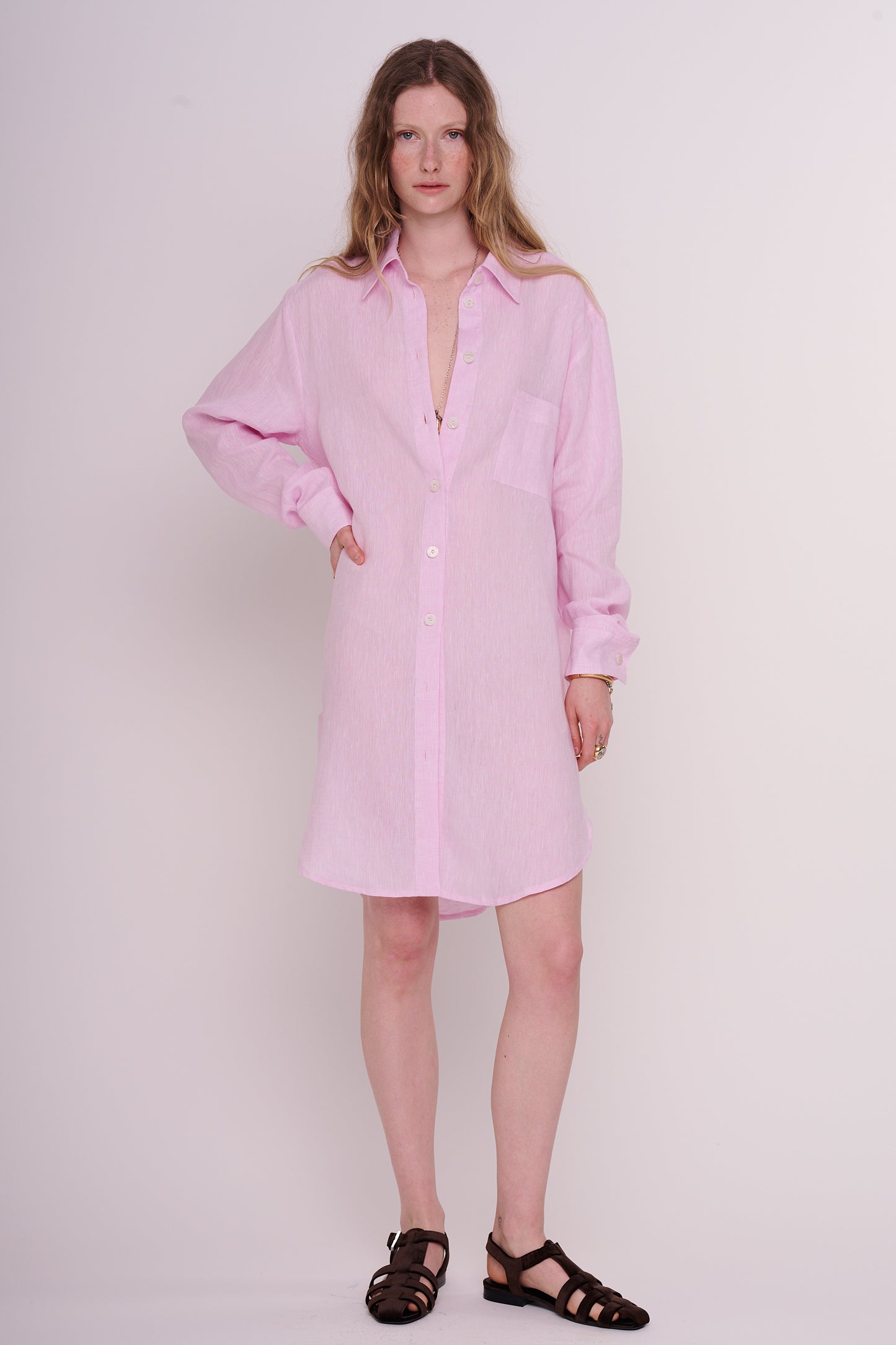 linen dress with buttons