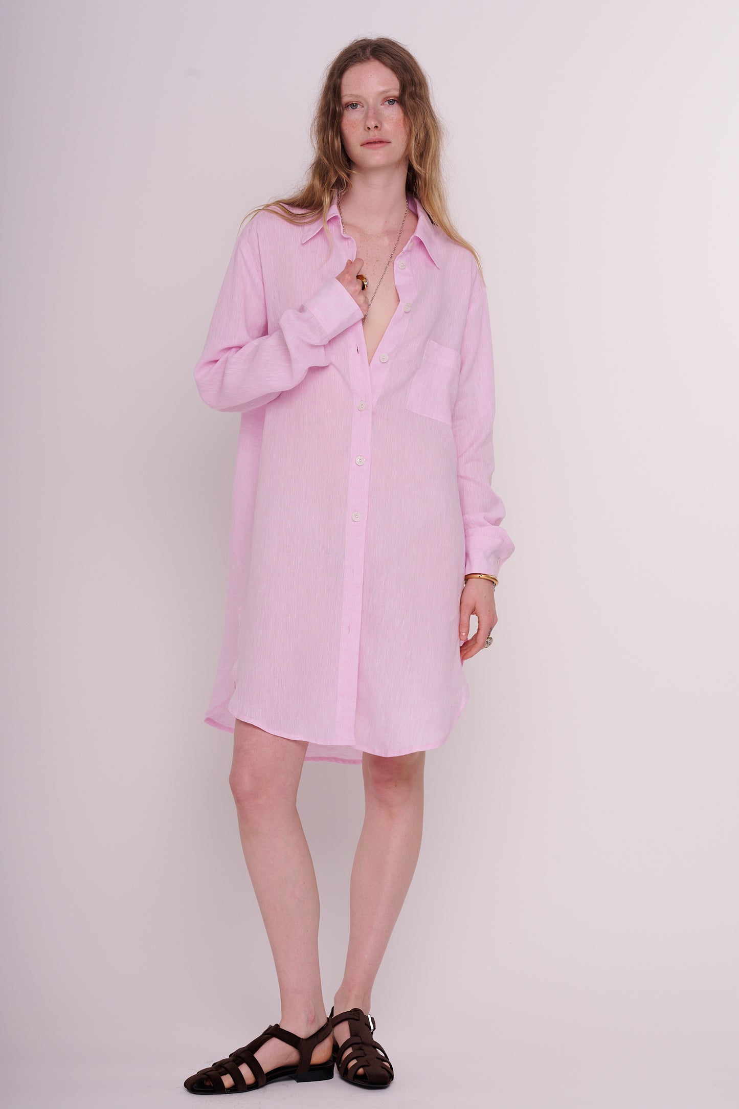 linen dress with buttons