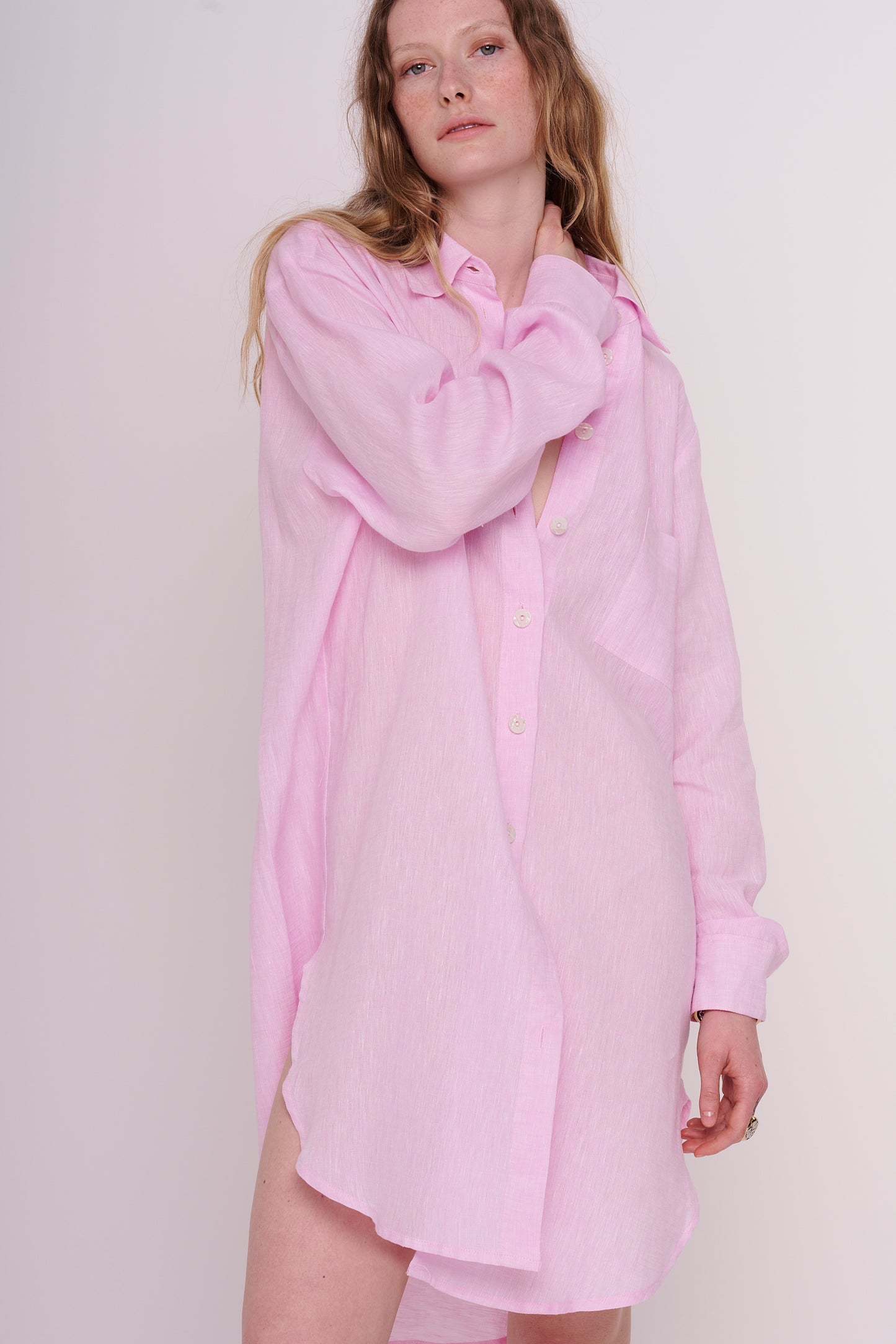linen dress with buttons