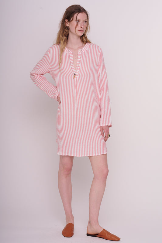 woven cotton dress with buttons