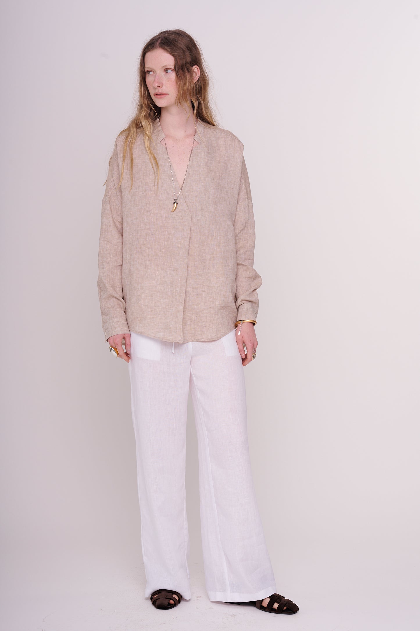* linen blouse