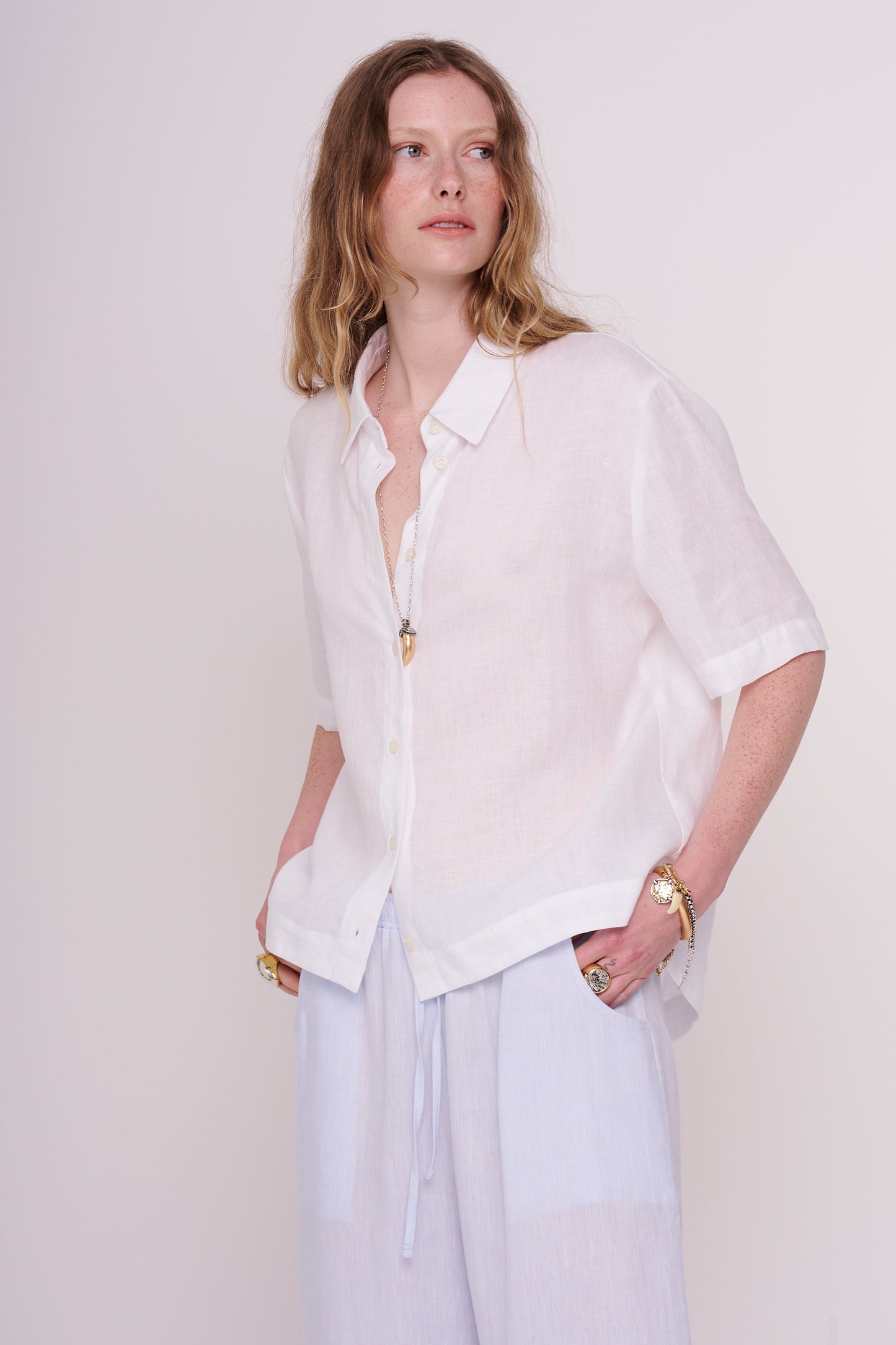 linen blouse with buttons
