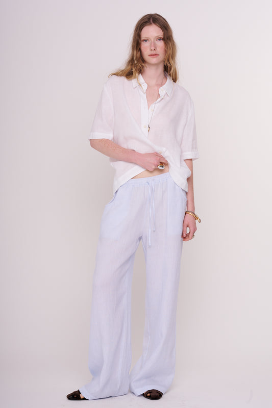 * linen straight pants