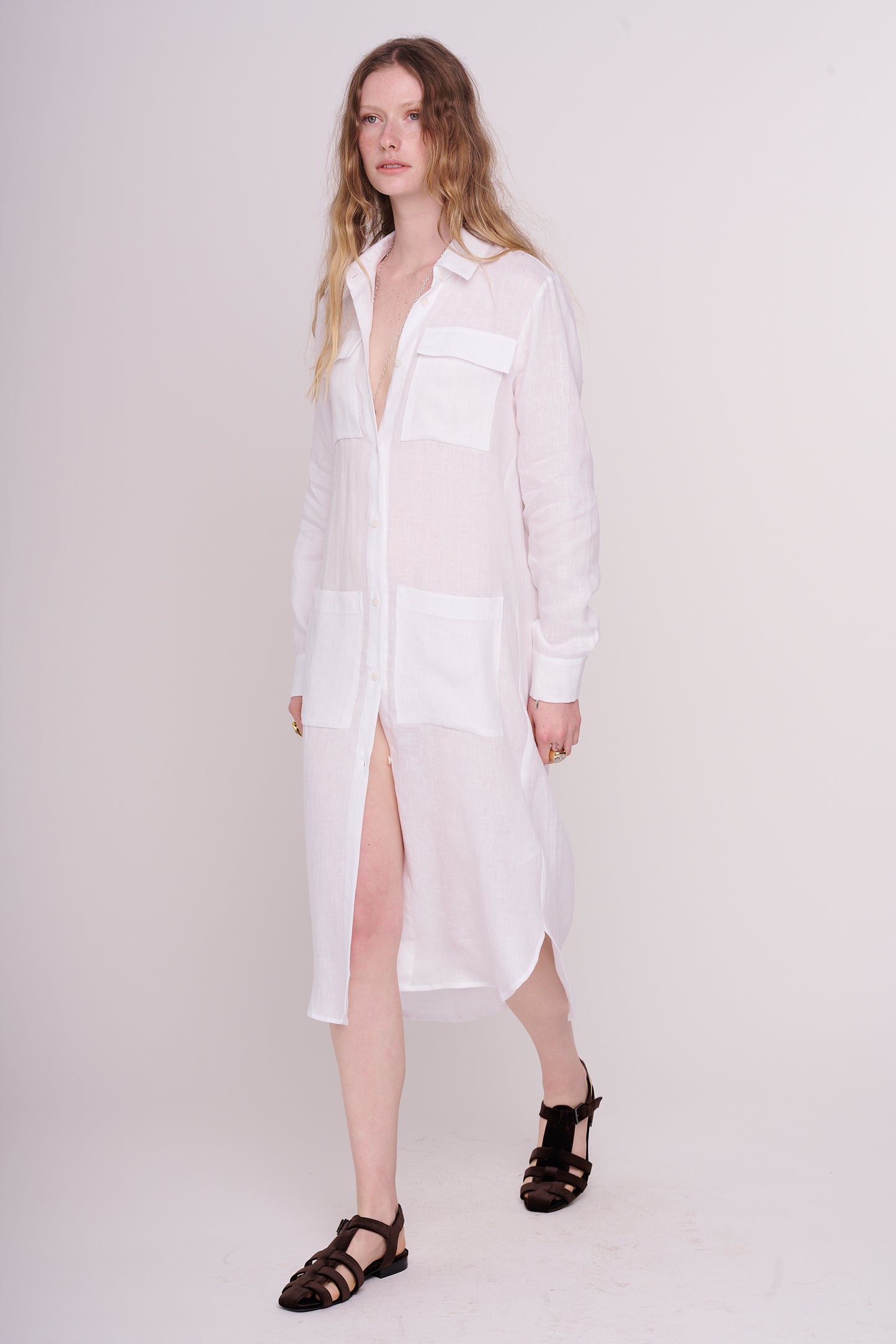linen dress with buttons