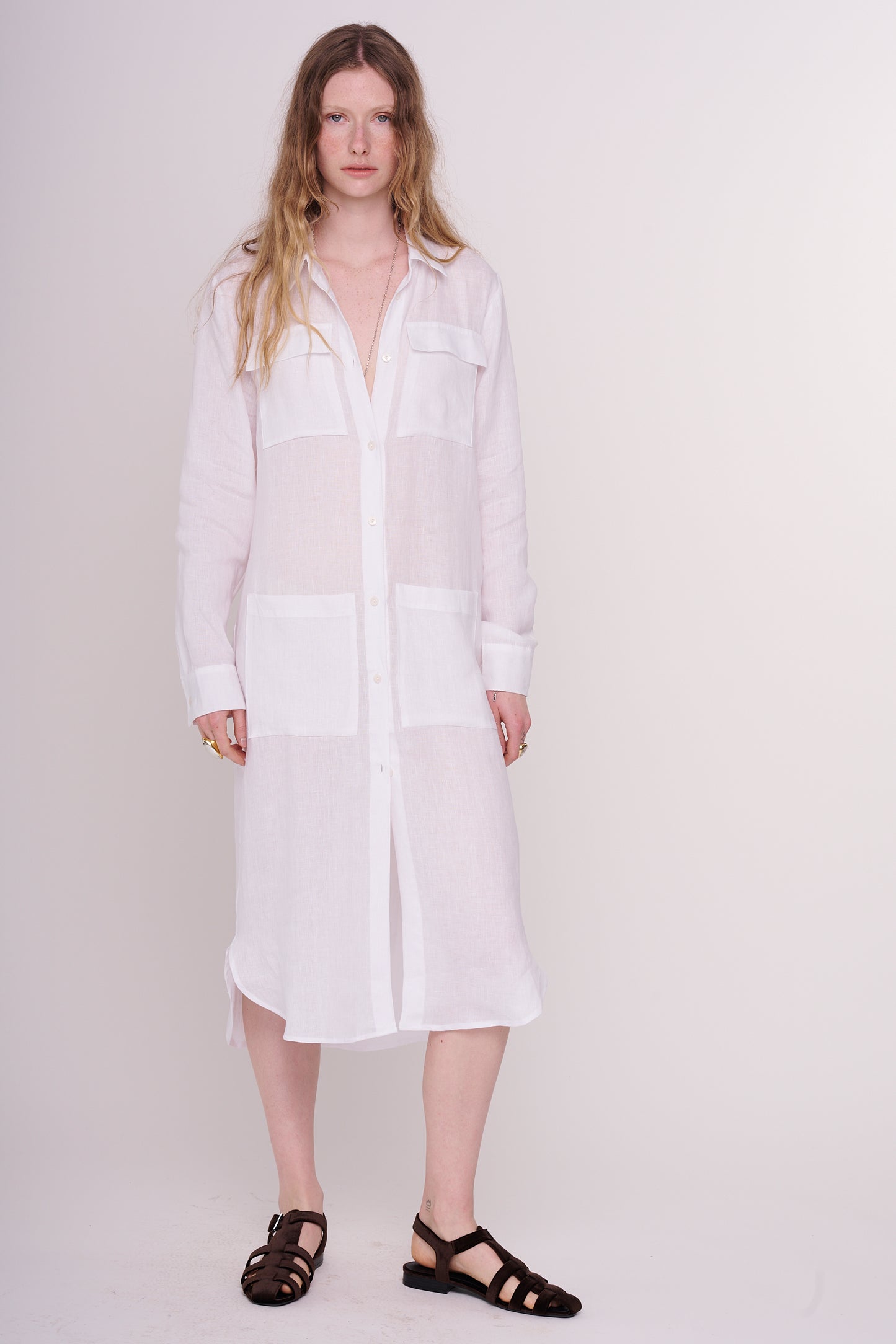 linen dress with buttons