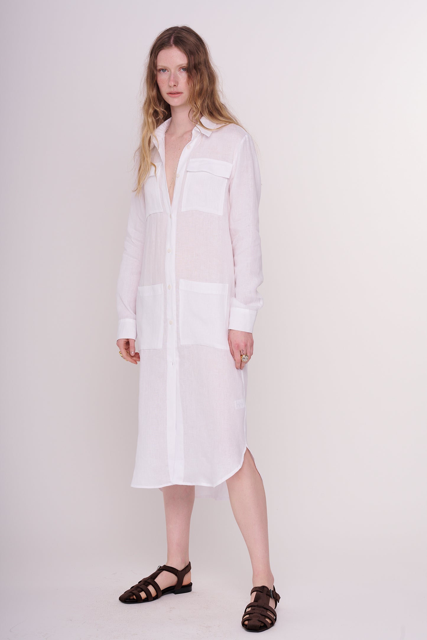 linen dress with buttons