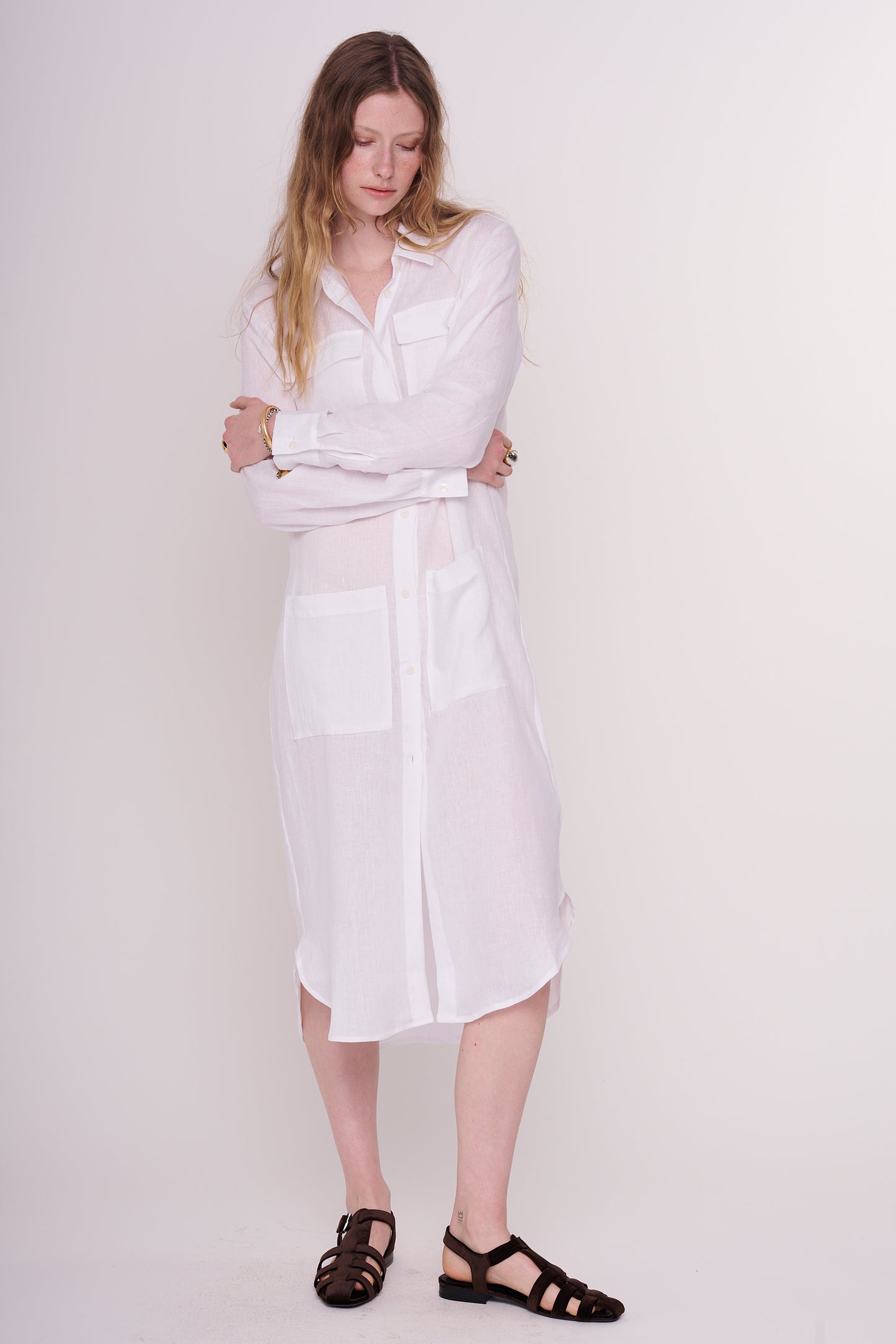 linen dress with buttons
