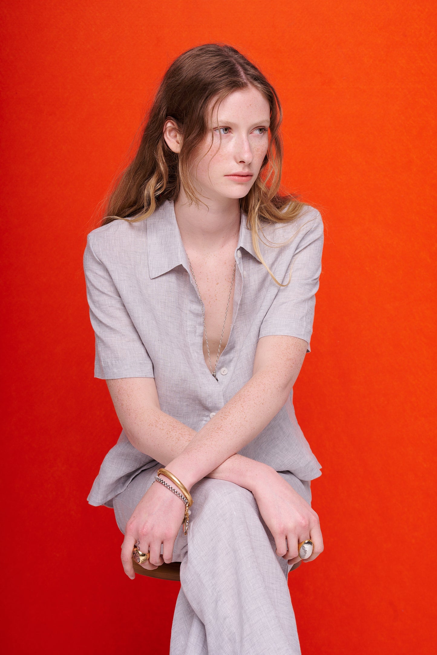 linen blouse with buttons