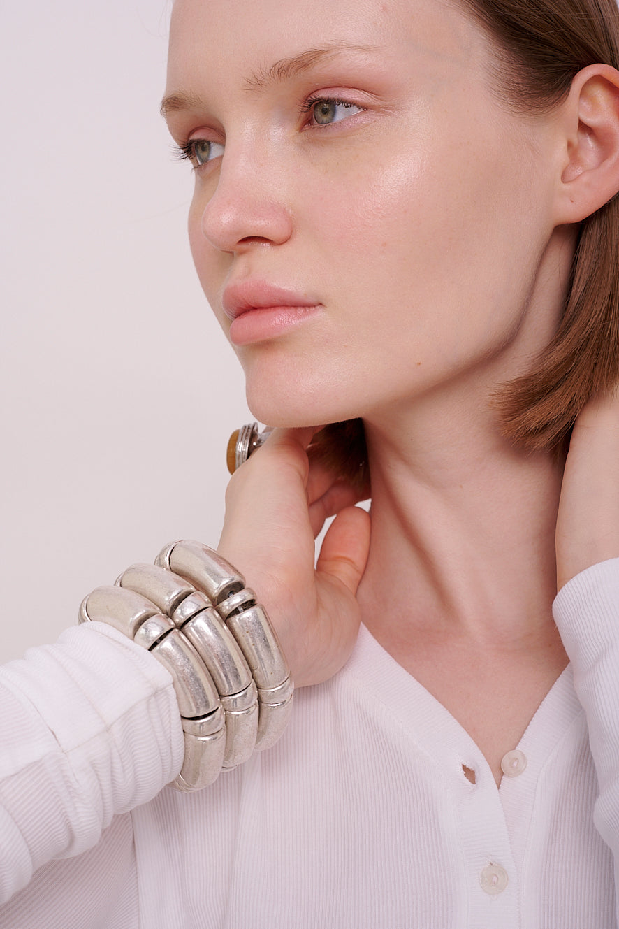 * soft rib dress with buttons