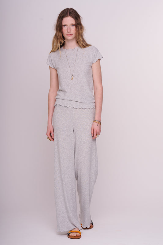 soft rib wide pants