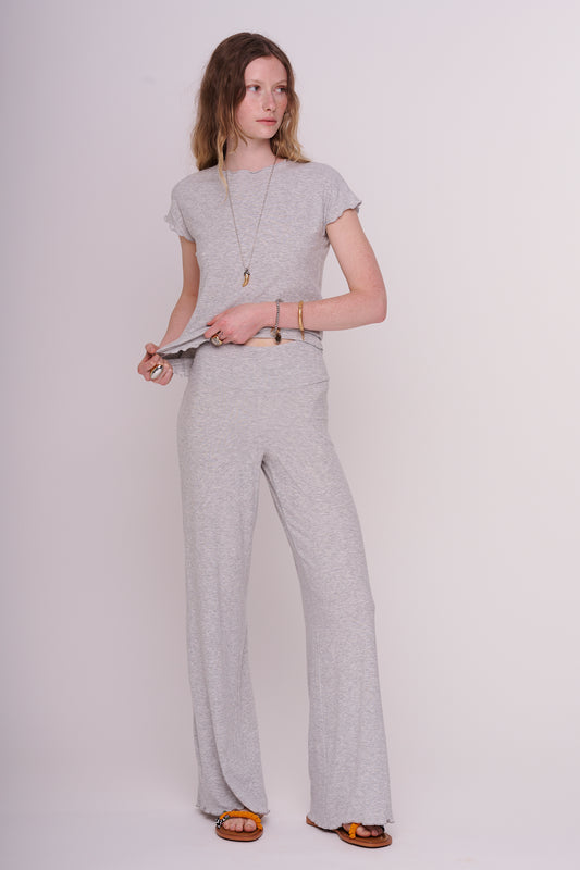 soft rib wide pants