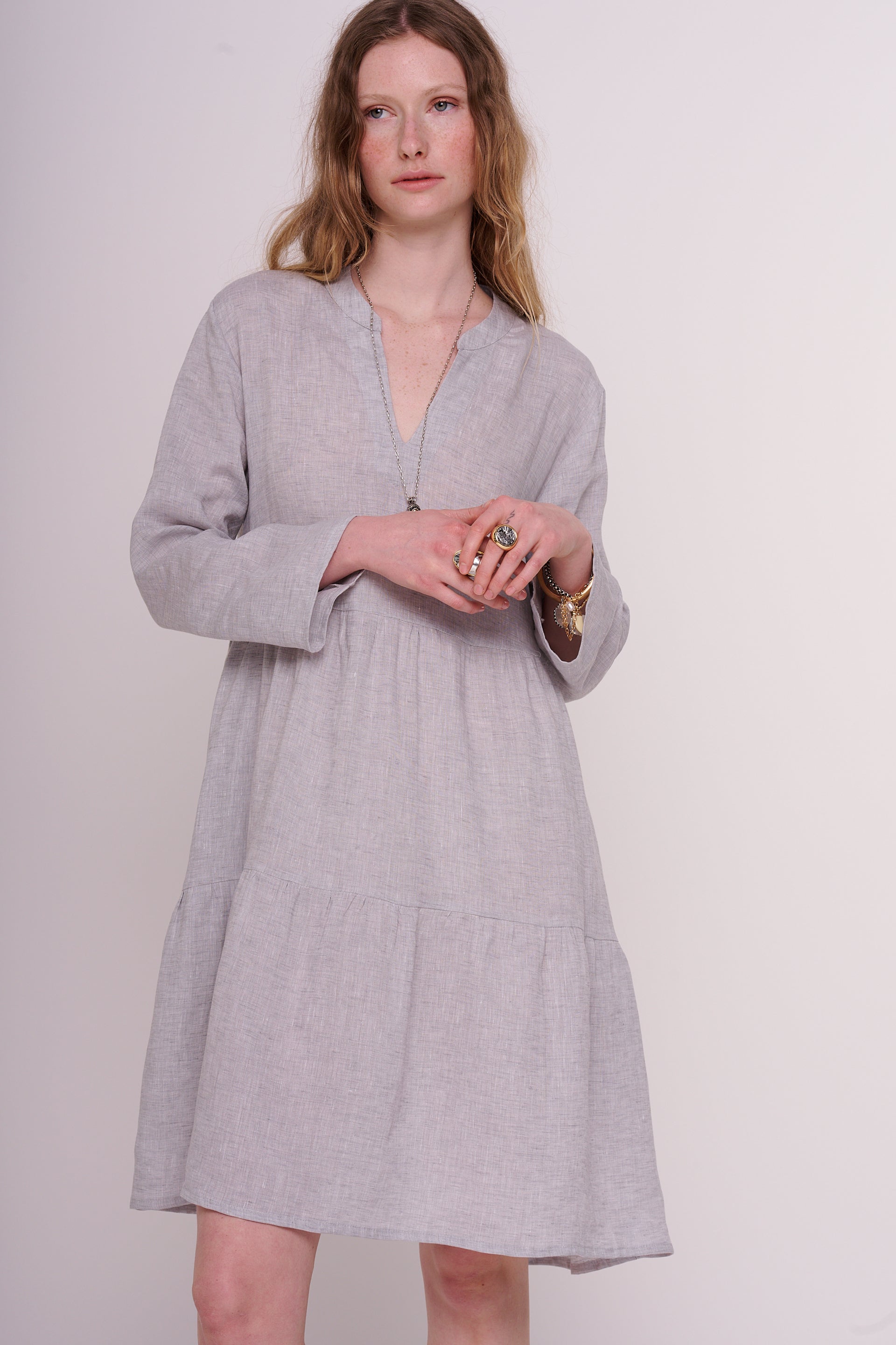 linen dress with pockets – Weiss Loungewear