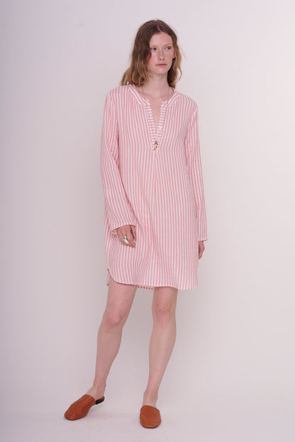 woven cotton dress with buttons