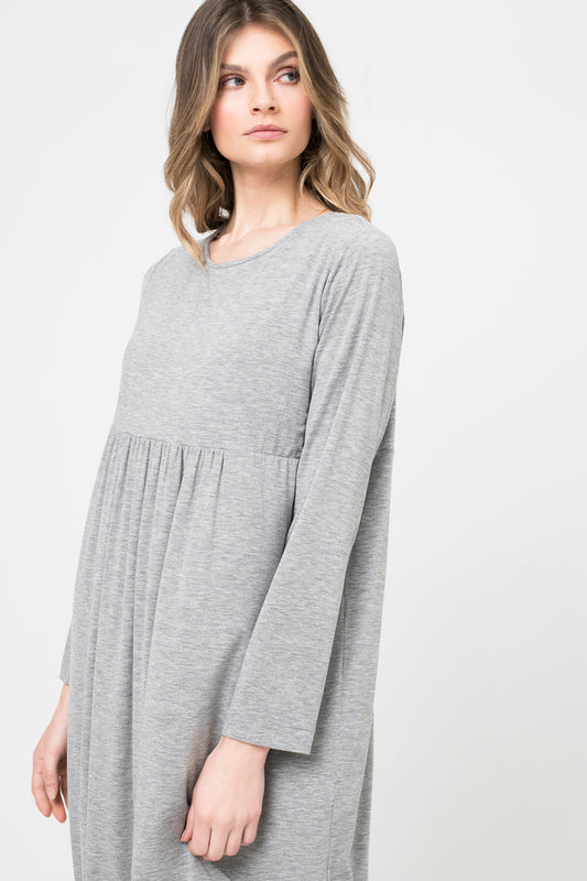 * - MIDI LONGSLEEVE DRESS micro modal